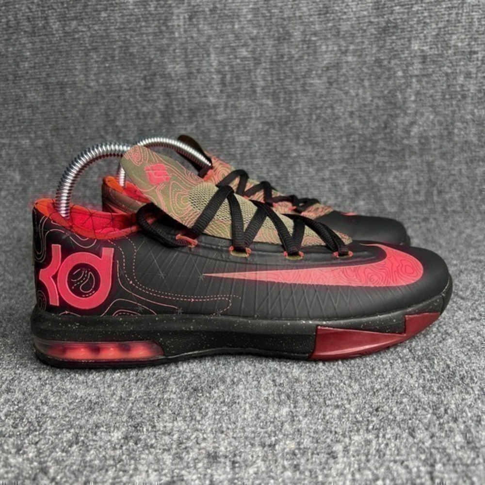 Nike Air Zoom KD VI 6Y Womens 7.5 Kevin Durant Meteorology Black Atomic Red